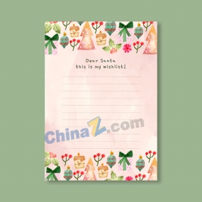 圣诞节手绘元素信纸